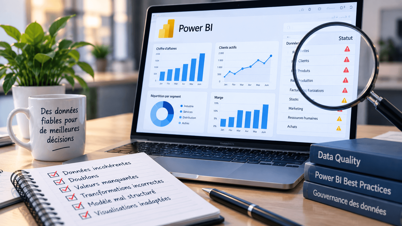 Erreurs de qualité des données dans un tableau de bord Power BI